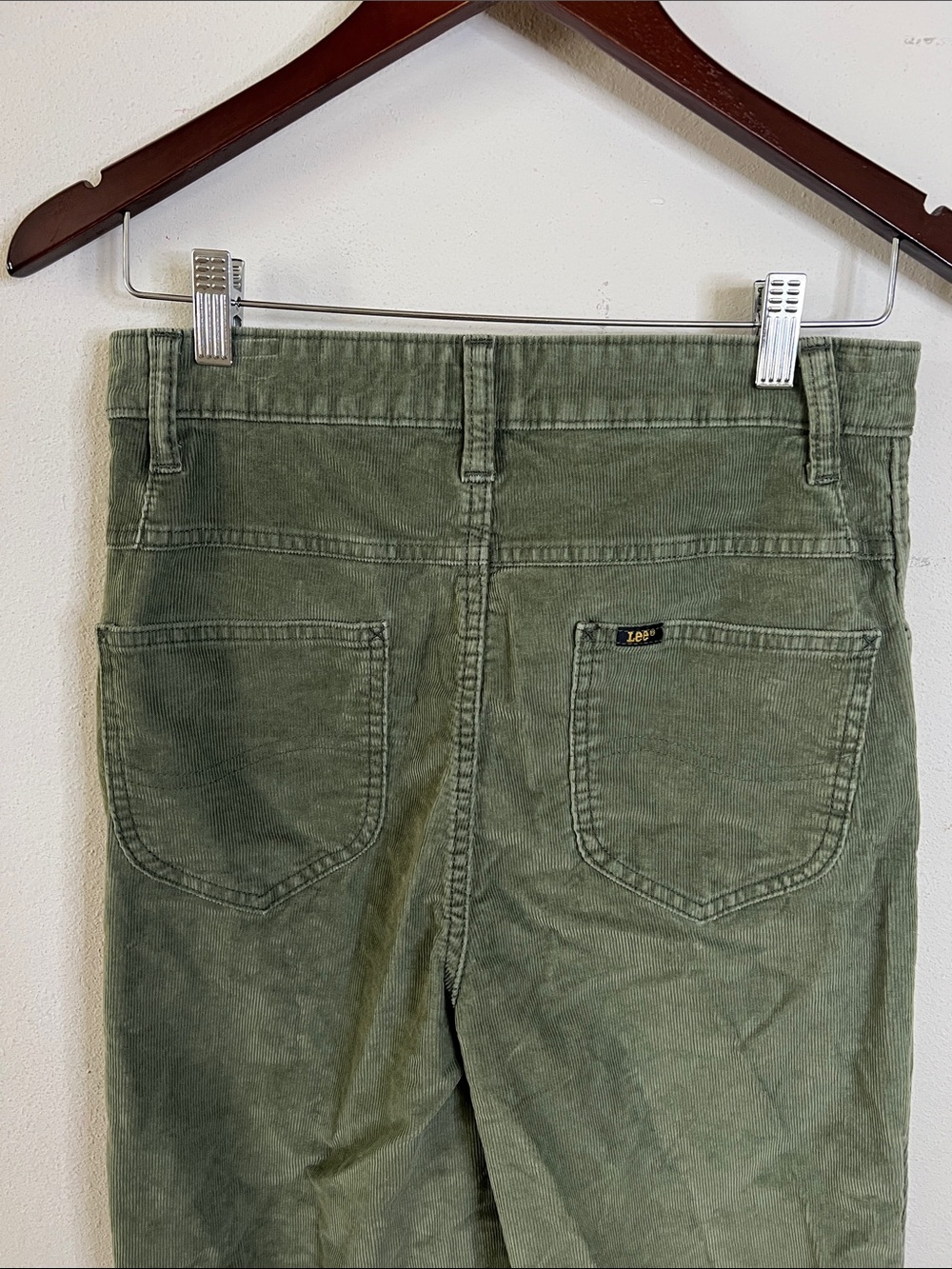 Lee Vintage Corduroy High Rise Flare Green Pants Women's Size 28 - Picture 7 of 16